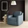 Maklaine Contemporary Performance Velvet Armchair in Cadet Blue