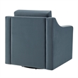 Maklaine Contemporary Performance Velvet Armchair in Cadet Blue