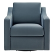Maklaine Contemporary Performance Velvet Armchair in Cadet Blue
