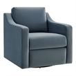 Maklaine Contemporary Performance Velvet Armchair in Cadet Blue