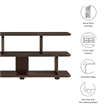 Maklaine Modern / Contemporary 2-Tier Open Shelving Bookshelf in Walnut