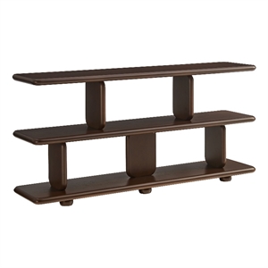 Maklaine Modern / Contemporary 2-Tier Open Shelving Bookshelf in Walnut