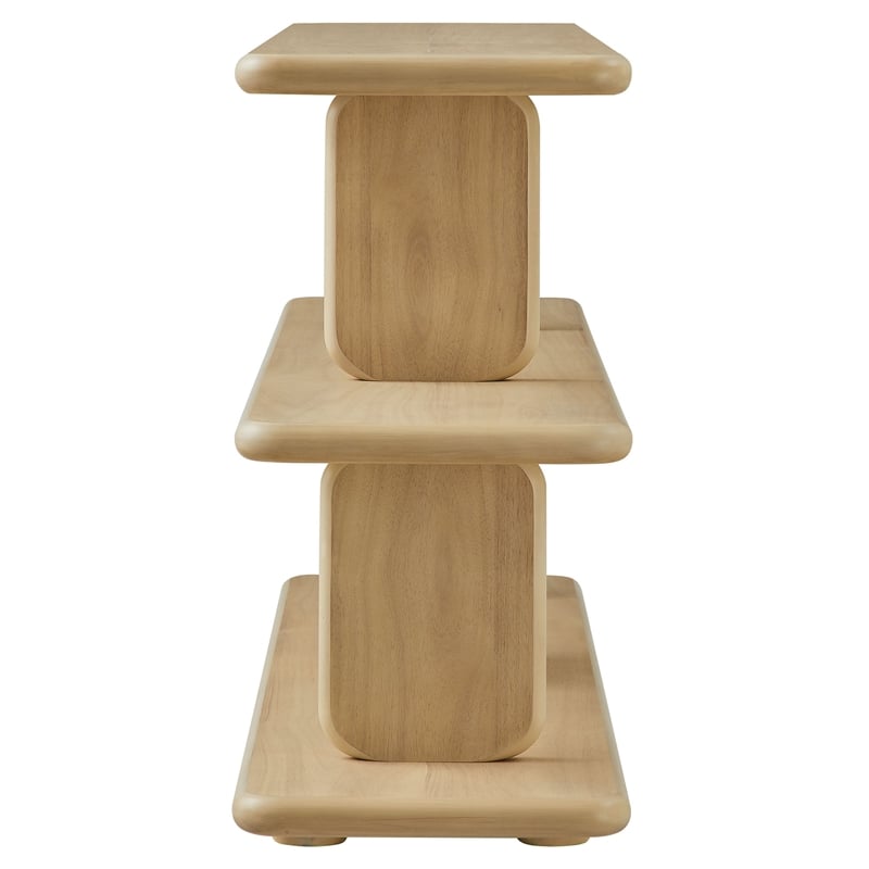 Maklaine Modern / Contemporary 2-Tier Open Shelving Bookshelf in Natural