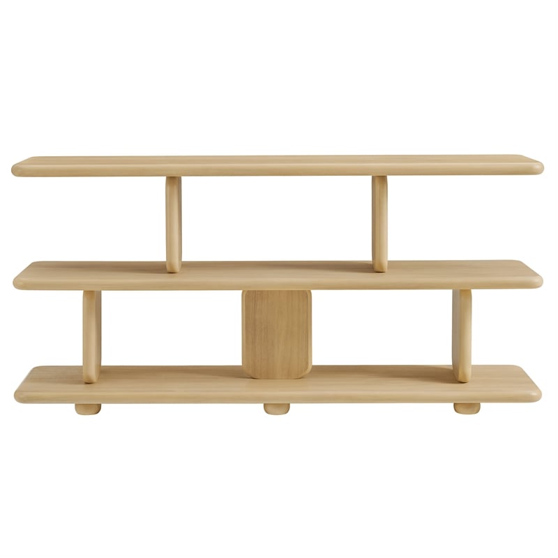 Maklaine Modern / Contemporary 2-Tier Open Shelving Bookshelf in Natural