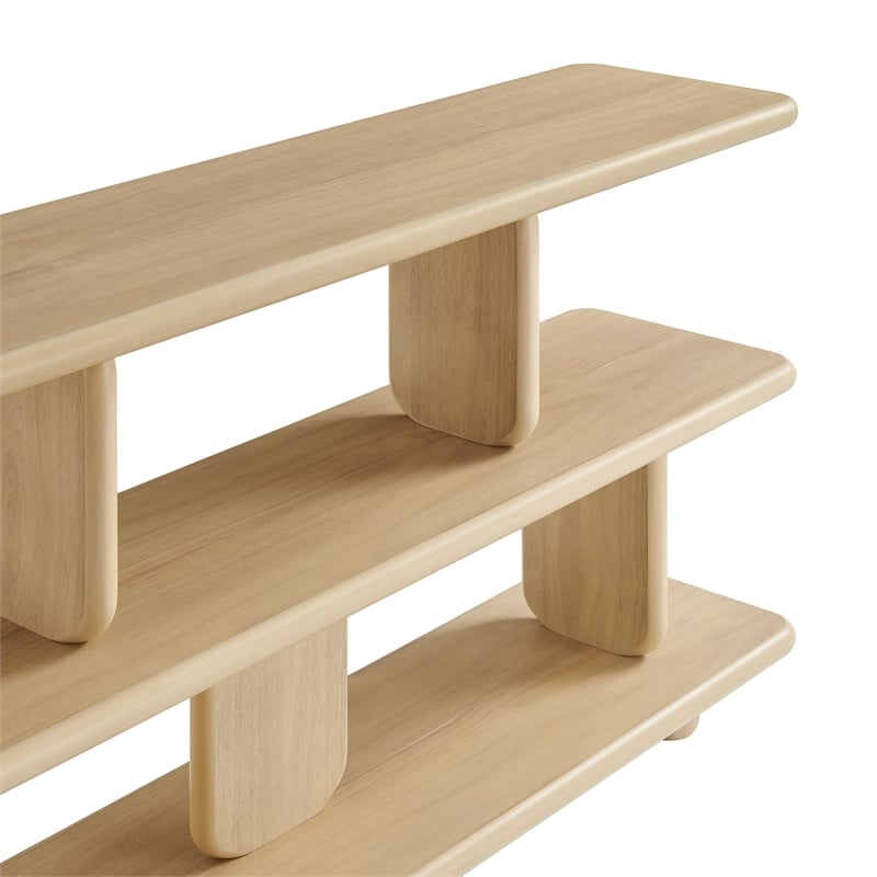 Maklaine Modern / Contemporary 2-Tier Open Shelving Bookshelf in Natural