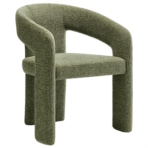 Maklaine Contemporary Upholstered Dining Accent Chair in Leaf Geen