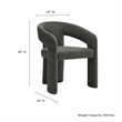 Maklaine Contemporary Upholstered Dining Accent Chair in Anthracite