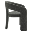Maklaine Contemporary Upholstered Dining Accent Chair in Anthracite