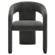 Maklaine Contemporary Upholstered Dining Accent Chair in Anthracite