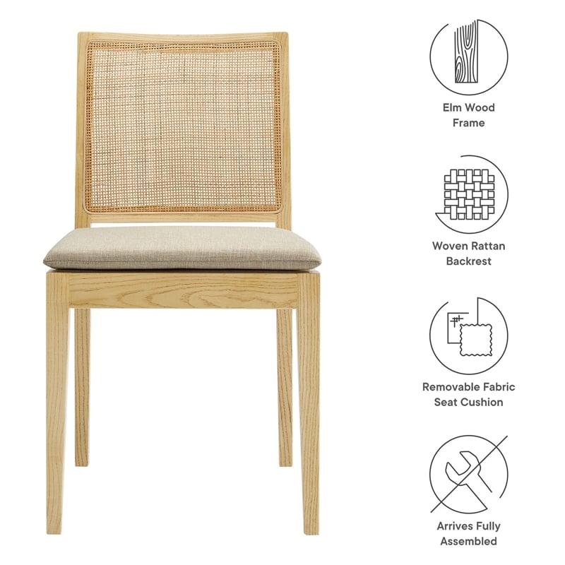 Maklaine Modern / Contemporary Dining Chair in Natural Finish