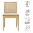 Maklaine Modern / Contemporary Dining Chair in Natural Finish