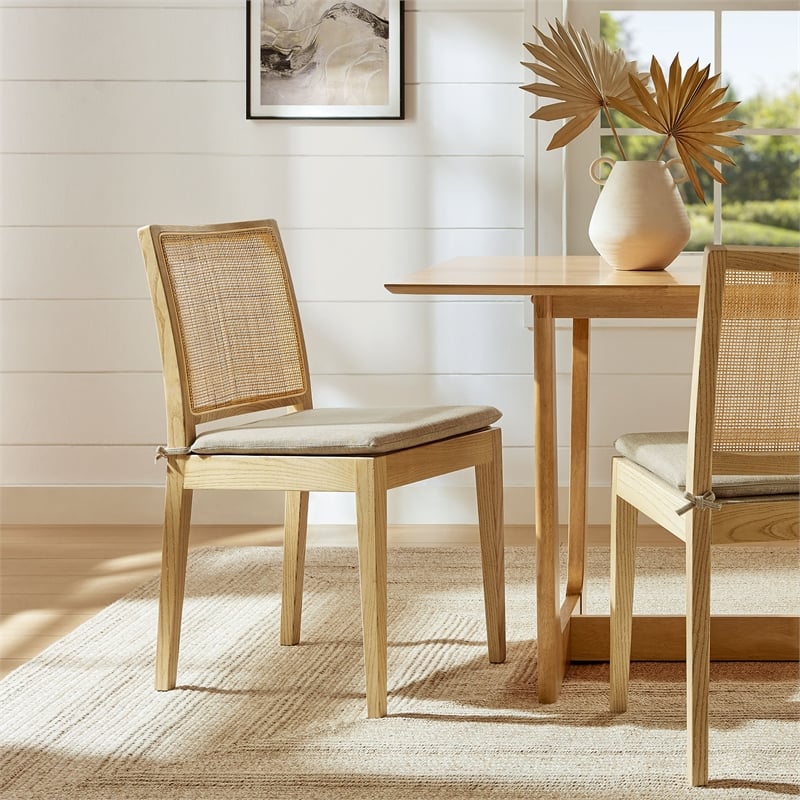 Maklaine Modern / Contemporary Dining Chair in Natural Finish