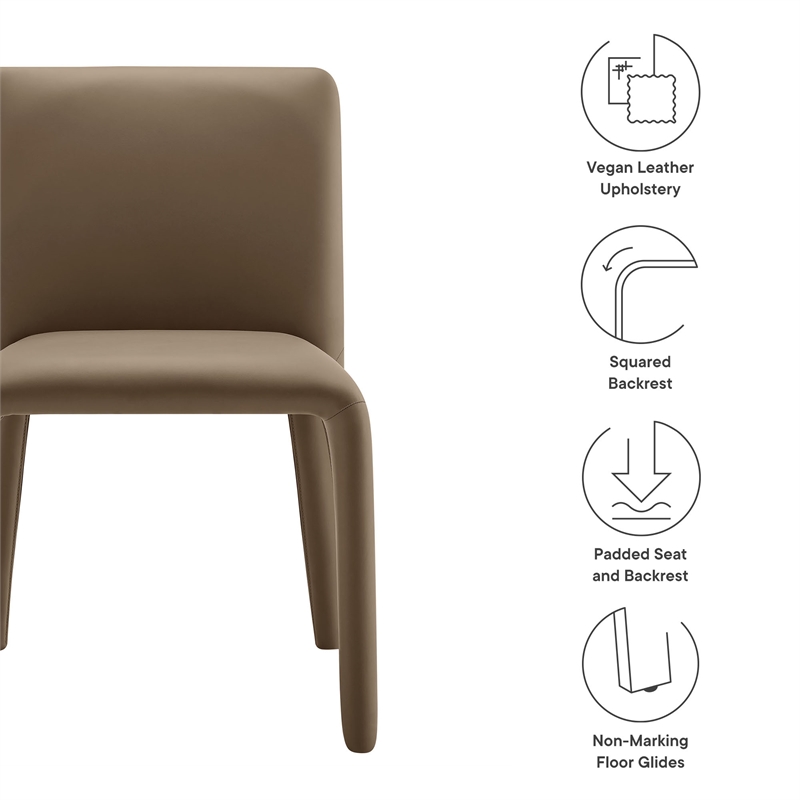Maklaine Contemporary Fully Upholstered Dining Chair in Mushroom Brown