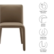 Maklaine Contemporary Fully Upholstered Dining Chair in Mushroom Brown