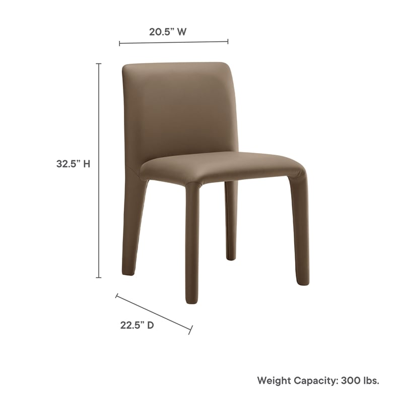 Maklaine Contemporary Fully Upholstered Dining Chair in Mushroom Brown