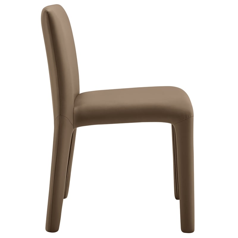 Maklaine Contemporary Fully Upholstered Dining Chair in Mushroom Brown
