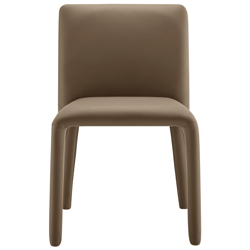 Maklaine Contemporary Fully Upholstered Dining Chair in Mushroom Brown