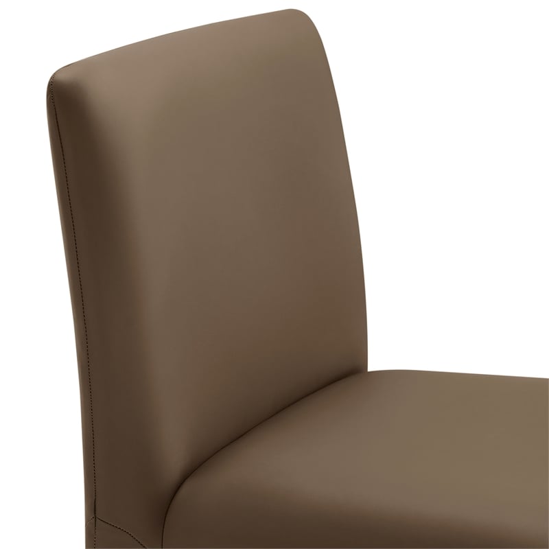 Maklaine Contemporary Fully Upholstered Dining Chair in Mushroom Brown