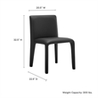 Maklaine Contemporary Fully Upholstered Dining Chair in Black