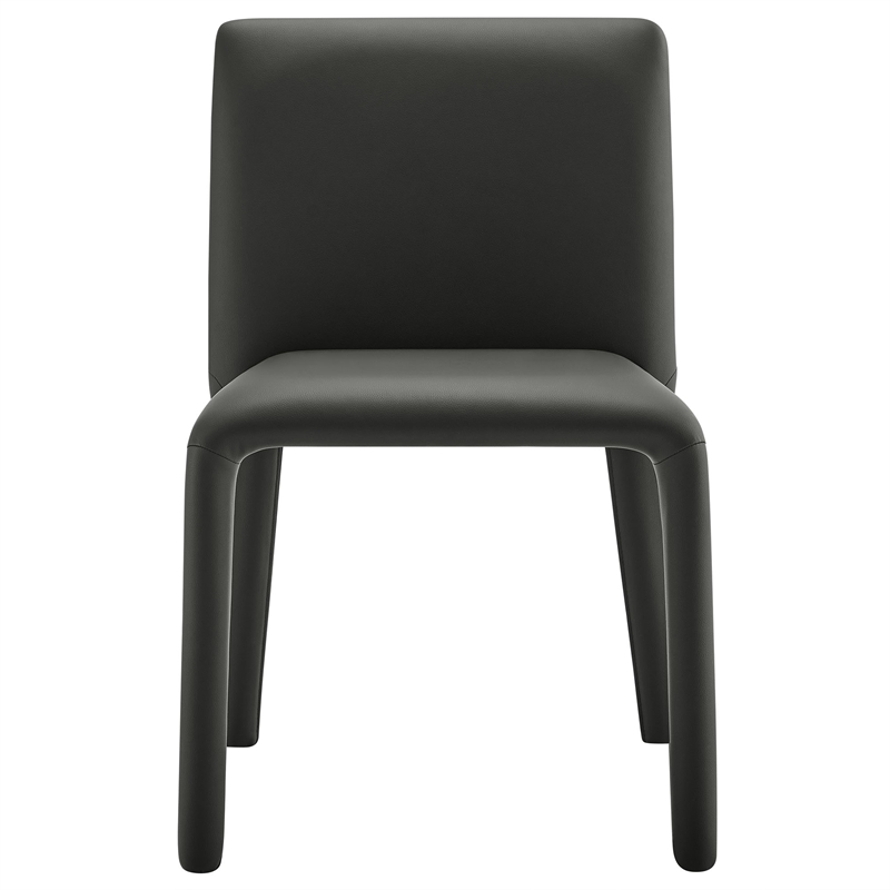 Maklaine Contemporary Fully Upholstered Dining Chair in Black