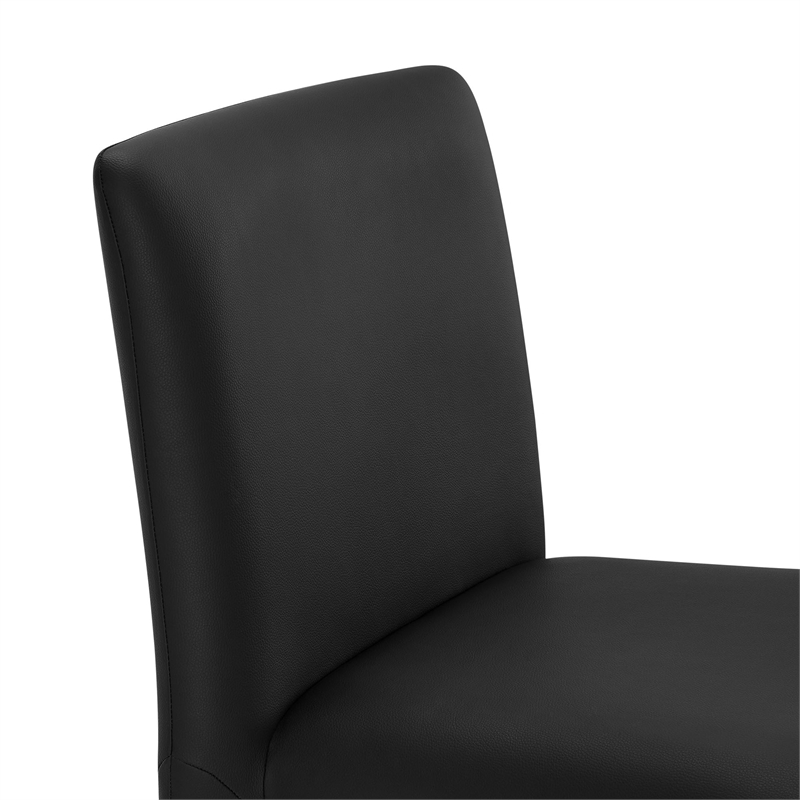 Maklaine Contemporary Fully Upholstered Dining Chair in Black