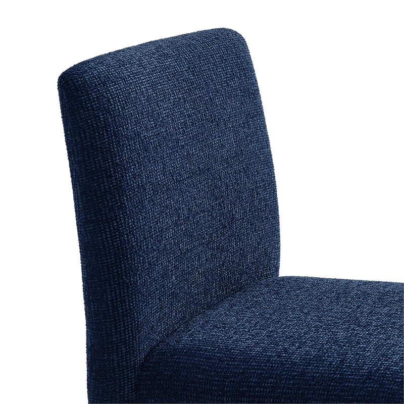 Maklaine Contemporary Fully Upholstered Dining Chair in Navy