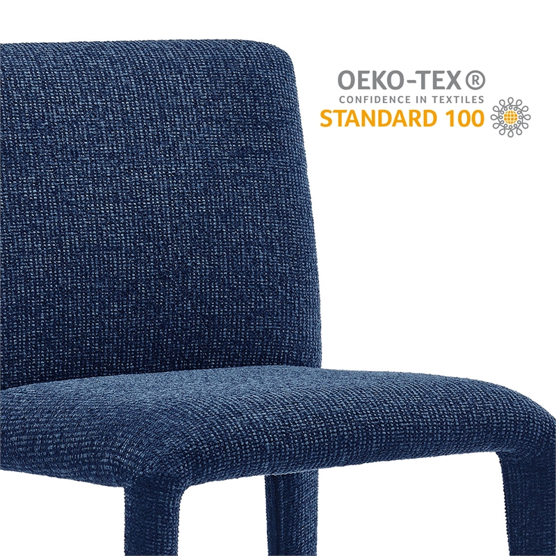 Maklaine Contemporary Fully Upholstered Dining Chair in Navy