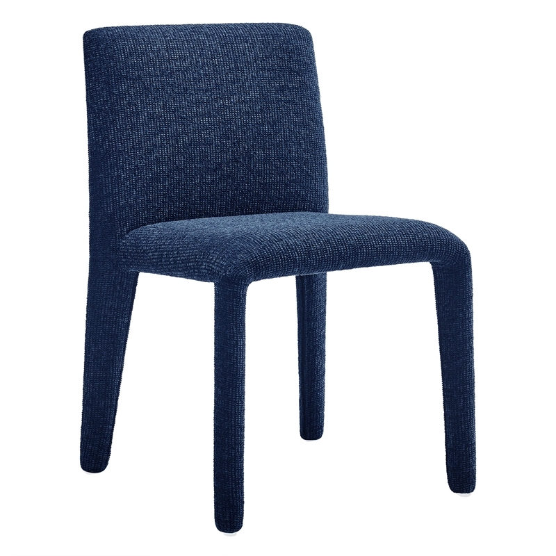 Maklaine Contemporary Fully Upholstered Dining Chair in Navy