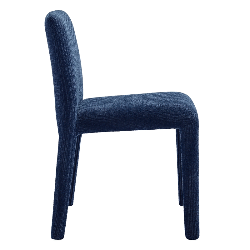 Maklaine Contemporary Fully Upholstered Dining Chair in Navy