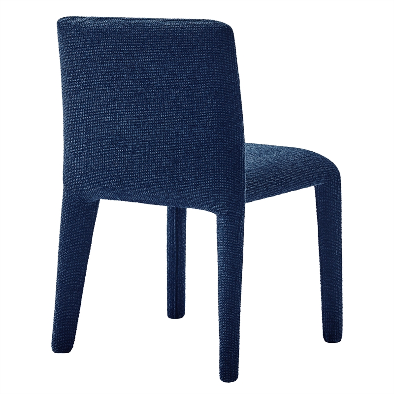 Maklaine Contemporary Fully Upholstered Dining Chair in Navy