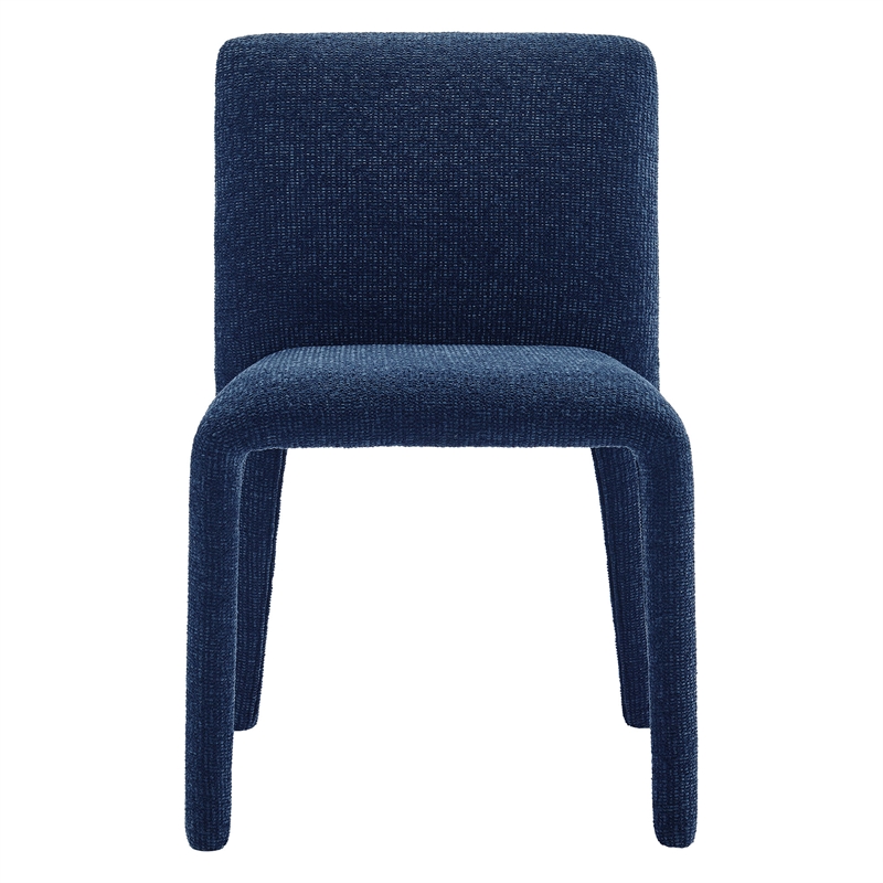 Maklaine Contemporary Fully Upholstered Dining Chair in Navy