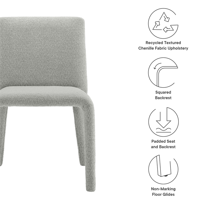 Maklaine Contemporary Fully Upholstered Dining Chair in Dove Gray