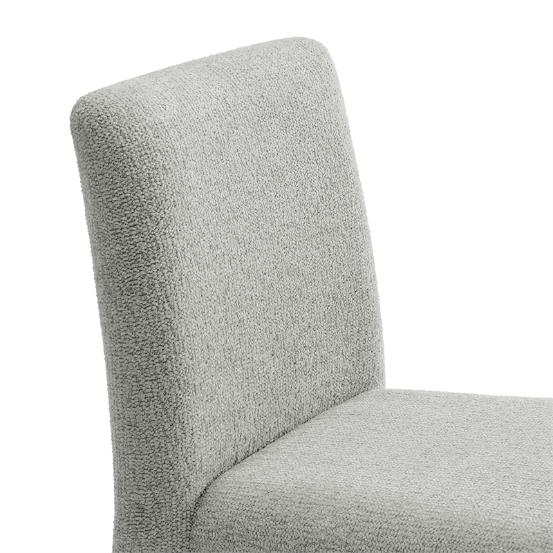 Maklaine Contemporary Fully Upholstered Dining Chair in Dove Gray