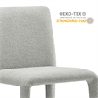 Maklaine Contemporary Fully Upholstered Dining Chair in Dove Gray