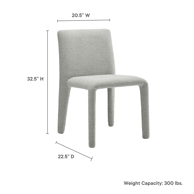Maklaine Contemporary Fully Upholstered Dining Chair in Dove Gray
