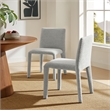 Maklaine Contemporary Fully Upholstered Dining Chair in Dove Gray