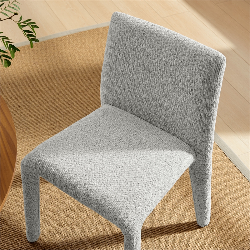 Maklaine Contemporary Fully Upholstered Dining Chair in Dove Gray