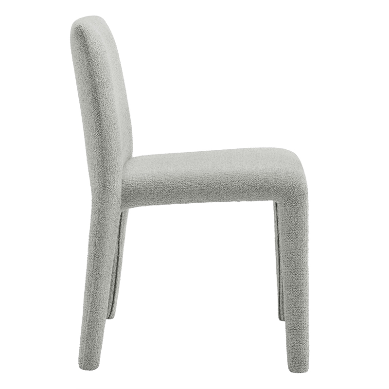 Maklaine Contemporary Fully Upholstered Dining Chair in Dove Gray