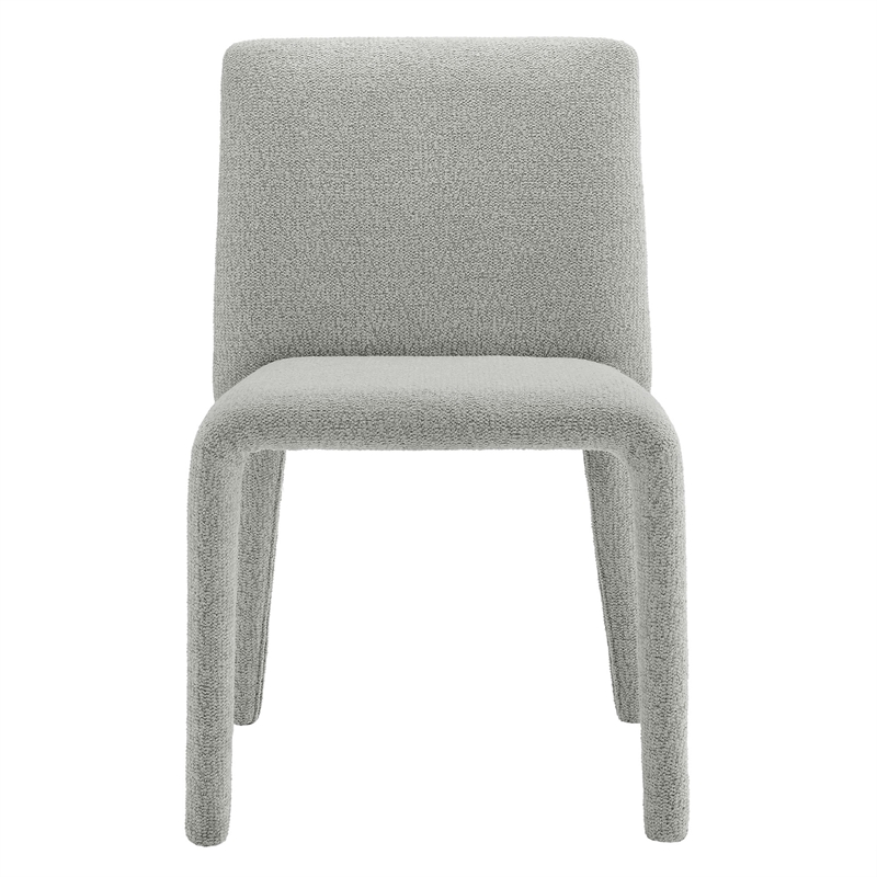 Maklaine Contemporary Fully Upholstered Dining Chair in Dove Gray