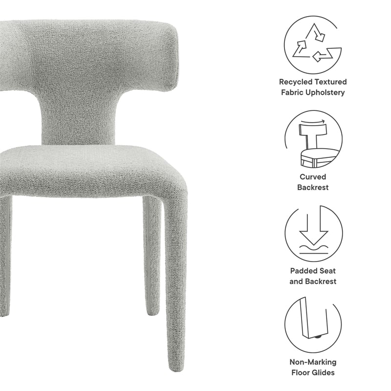 Maklaine Contemporary Fully Upholstered Dining Chair in Dove Gray