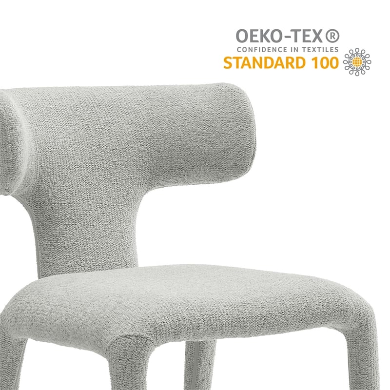 Maklaine Contemporary Fully Upholstered Dining Chair in Dove Gray