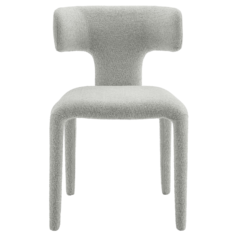 Maklaine Contemporary Fully Upholstered Dining Chair in Dove Gray