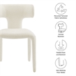 Maklaine Contemporary Fully Upholstered Dining Chair in Cream