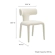 Maklaine Contemporary Fully Upholstered Dining Chair in Cream