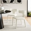 Maklaine Contemporary Fully Upholstered Dining Chair in Cream