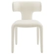 Maklaine Contemporary Fully Upholstered Dining Chair in Cream