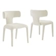 Maklaine Contemporary Fully Upholstered Dining Chair in Cream