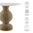 Maklaine Modern / Contemporary Dining Table in White Natural