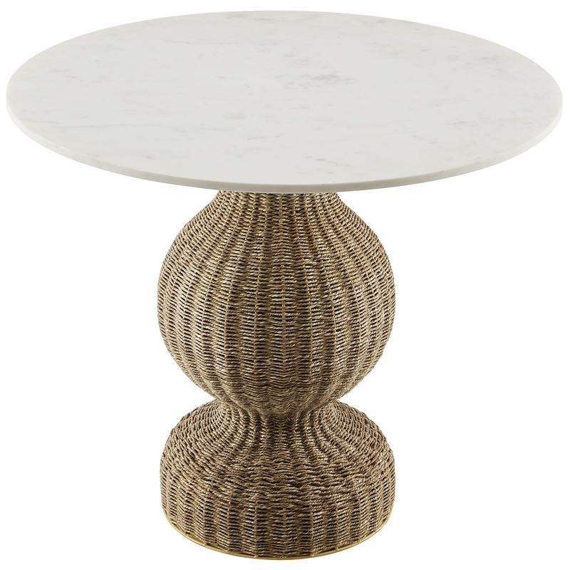 Maklaine Modern / Contemporary Dining Table in White Natural