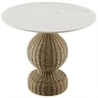 Maklaine Modern / Contemporary Dining Table in White Natural